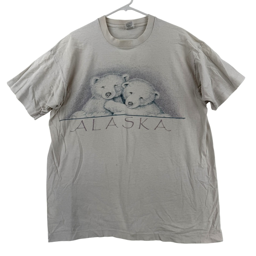 Vintage Alaska Polar Bear Shirt Mens XL T-Shirt Made In USA Fruit Of The Loom